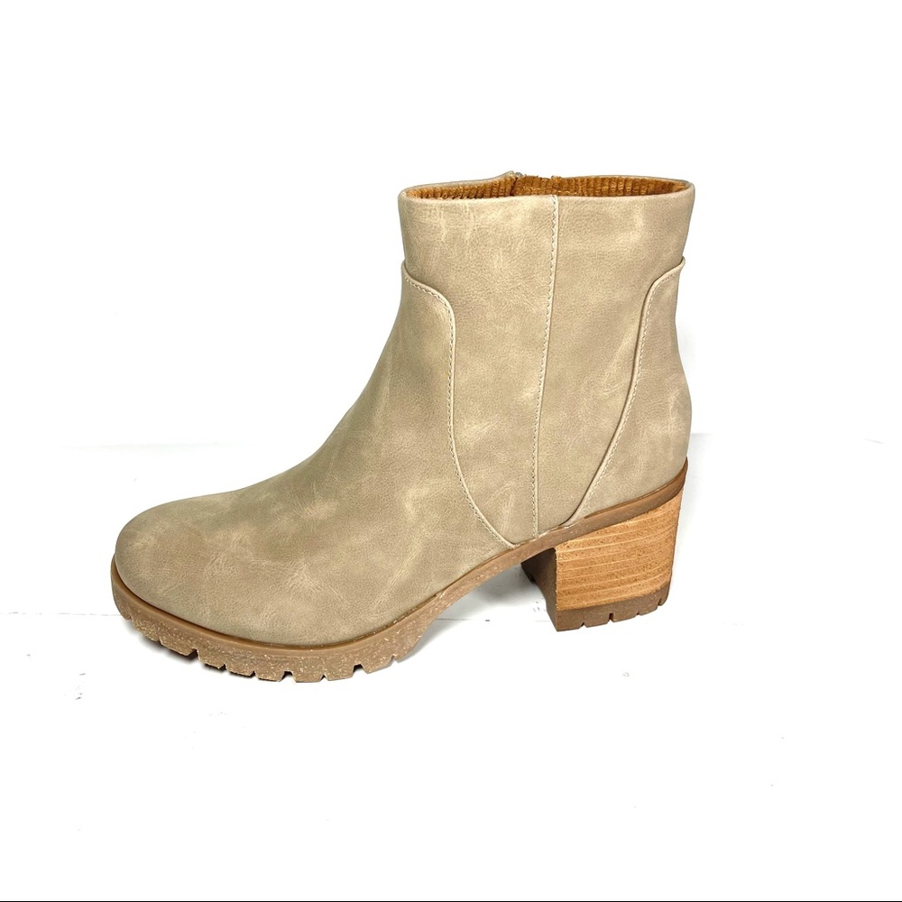 Korks By Kork-Ease Esmerelda Ankle‎ Boots Womens Size 9.5 M Block Heel Taupe